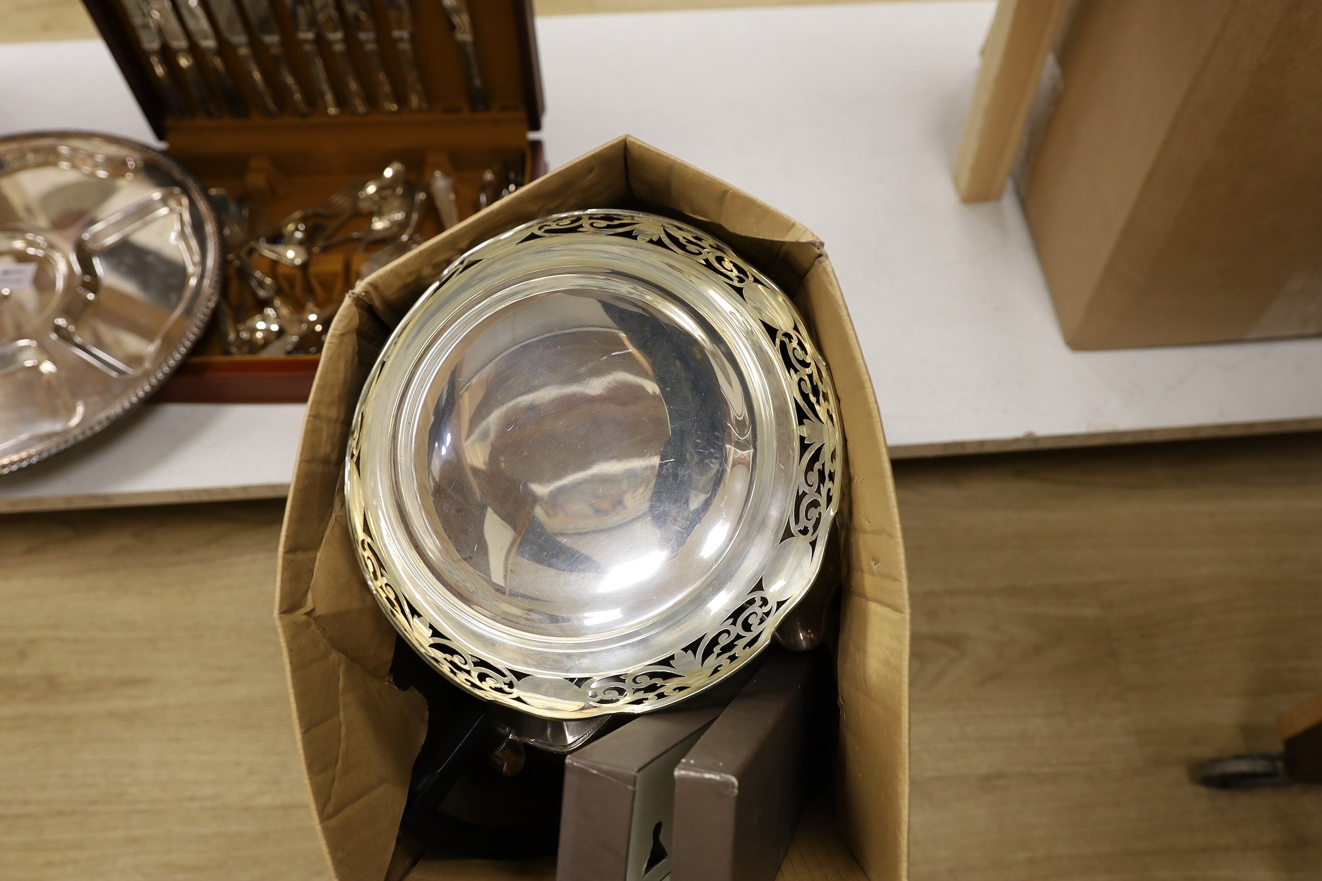 A quantity of silver plated wares